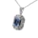 .925 Sterling Silver 8x6mm Gemstone and Diamond Accent Art Deco Style
18" Pendant Necklace