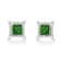 Sterling Silver 1/10ctw Miracle Set Princess-Cut Treated Green Diamond
Stud Earrings