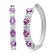 2.5MM Pink Sapphire and 0.50ctw Diamond Hoop 10K White Gold Earrings