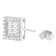 14K White Gold 1.0ctw Round and Baguette Diamond Stud Earrings