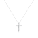 Sterling Silver 1.0ctw Round-Cut Diamond Cross 18" Pendant w\chain