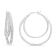 Sterling Silver 1/2ctw Miracle-Set Diamond Double Hoop with Latchback Earrings
