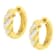 14K Yellow Gold 1/4ctw Alternating 3 Row Baguette and Round Diamond
Huggie Hoop Earrings
