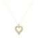 4.00ctw Diamond Cluster 14K Yellow Gold Over Sterling Silver Heart Necklace