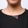 18K Rose Gold Multi-Size Oval Pink Sapphire and Brown Diamond Statement Necklace