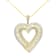 1.375ctw Baguette Diamond 14K Yellow Gold Over Sterling Silver Heart Necklace