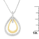 14K Two-Tone Gold Round Diamond Double Burst Pendant Necklace 1/4ctw