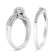 Sterling Silver 1/3ctw Composite Diamond Frame Bypass Bridal Set Ring
and Band