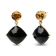 18K Yellow Gold Round Citrine and Cushion Cut Onyx Gemstone with Diamond
Accent Dangle Earrings