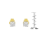10K Yellow Gold Over Sterling Silver Diamond Stud Earring 1/4ctw