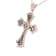 14K Rose Gold and Black Rhodium 1.0ctw Diamond Cross Pendant w\chain 18"