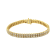 14K Yellow Gold Over Sterling Silver 3.0ctw Diamond Double Row Square
Milgrain Link Tennis Bracelet