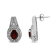 Sterling Silver Diamond Accent and 8x6mm Red Oval Garnet Stud Earrings