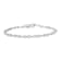 Sterling Silver .50ctw Miracle-Set Diamond Pear Shaped Link Bracelet