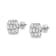 14K White Gold 3.0ctw Prong Set Round-Cut Diamond Floral Cluster Stud Earring