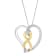 14K Gold and Silver Heart Bow Pendant With Chain