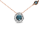 18K Rose Gold Round Blue Topaz and Round Sapphire with Diamond Accent Necklace