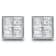0.50ctw Princess Diamond Box Shape Milgrain Stud 14K White Gold Earrings