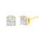 10K Yellow Gold Over Sterling Silver 1.0ctw Diamond Composite Multi
Stone Stud Earrings