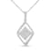 10k White Gold 1/3ctw Mixed Cut Diamond Double Triangle 18" Pendant w\chain