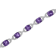 .925 Sterling Silver 7x7 mm Cushion Cut Amethyst and 1/20ctw Round Cut
Diamond Tennis Bracelet