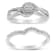 Sterling Silver 1/3ctw Composite Diamond Frame Bypass Bridal Set Ring
and Band