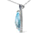 18K White Gold Pear Blue Topaz and Blue Sapphire and Diamond Drop
Pendant with Flower Design