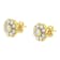 14K Yellow Gold Over Sterling Silver 1/6ctw Miracle-Plate Set Diamond
Floral Stud Earrings