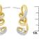 Espira 10K Two Tone Gold Round cut Diamond Earring 0.05ctw
