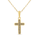 10K Yellow Gold Over Sterling Silver 1/4ctw Champagne Diamond Cross
Pendant w\chain