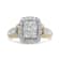 1.00ctw Round and Baguette Diamond 14K Yellow and White Gold Halo Ring
