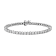 Rhodium Over Sterling Silver 1.0 Ctw Round-Cut Diamond Tennis Bracelet