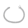 14K White Gold 1.0ctw Lab Grown Diamond Round Miracle Plate and
"S" Link Tennis Bracelet