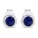 3.5mm Treated Blue Sapphire Solitaire Sterling Silver Stud Earrings