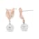14K Rose Gold 1/6 Cttw Round Diamond and 8mm Round Pearl Floral Drop
Stud Earrings