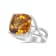 14K White Gold Cushion Citrine and 1/3ctw Round Diamond Ring(H-I Color,
VS1-VS2 Clarity)- Size 6.5
