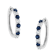 2.5MM Blue Sapphire and 0.50ctw Diamond Hoop 10K White Gold Earrings