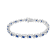 3.5 mm Lab Created Blue Sapphire and 1/6 ctw Diamond Rhodium Over
Sterling Silver Tennis Bracelet