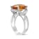 14K White Gold Cushion Citrine and 1/3ctw Round Diamond Ring(H-I Color,
VS1-VS2 Clarity)- Size 6.5