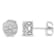 Sterling Silver Diamond Cluster Stud Earrings .15ctw