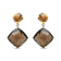 18K Yellow Gold Round Citrine and Cushion Cut Smoky Quartz Gemstone with
Diamond Accent Earrings