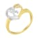 10K Two-Toned Gold Diamond Heart Shape Cluster Ring (1/6 Cttw, H-I
Color, I1-I2 Clarity)
