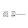 0.50ctw Miracle-Set Princess Cut Diamond Solitaire Sterling Silver Stud Earrings