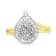 10K Yellow Gold 1/2ctw Round and Baguette Diamond Pear Ring (I-J Color,
I1-I2 Clarity) - Size 7