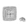 Diamond Accented Square-Shaped Sterling Silver Milgrain Stud Earrings