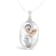 10K Rose Gold Over Sterling Silver 1/10ctw Diamond Interlocked Heart and
Ribbon Pendant w\chain