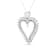 Sterling Silver 1 3/4ctw Round Diamond Lined Open Heart Pendant w\chain 18"