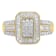 10K Yellow Gold Round and Baguette-Cut Diamond Cluster Ring (1.0 Cttw,
I-J Color, SI1-SI2 Clarity)