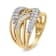 1.00ctw Round and Baguette Diamond Multirow 10K Yellow and White Gold Ring