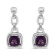 Sterling Silver 6x6MM Cushion Shaped Purple Amethyst and Diamond Accent
Drop and Dangle Earrings